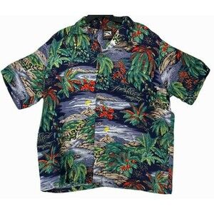 Pipeline Shirt Mens Size Large Hawaiian Travel Camp Cruise Aloha Hawaii